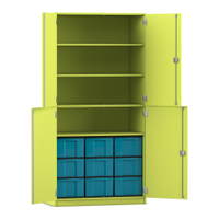 Flexeo® Schrank, 9 große Boxen, 4 Fächer, 4 Halbtüren
