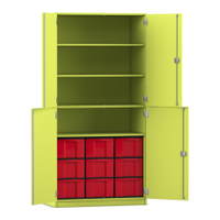 Flexeo® Schrank, 9 große Boxen, 4 Fächer, 4 Halbtüren