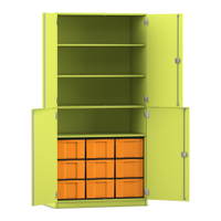 Flexeo® Schrank, 9 große Boxen, 4 Fächer, 4 Halbtüren
