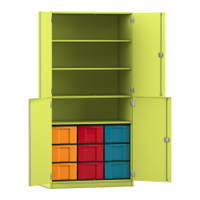 Flexeo® Schrank, 9 große Boxen, 4 Fächer, 4 Halbtüren