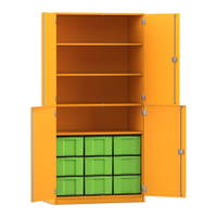 Flexeo® Schrank, 9 große Boxen, 4 Fächer, 4 Halbtüren
