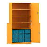 Flexeo® Schrank, 9 große Boxen, 4 Fächer, 4 Halbtüren