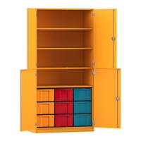 Flexeo® Schrank, 9 große Boxen, 4 Fächer, 4 Halbtüren