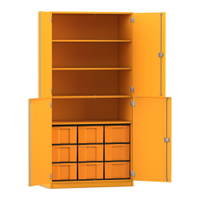 Flexeo® Schrank, 9 große Boxen, 4 Fächer, 4 Halbtüren