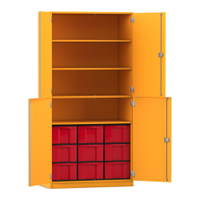 Flexeo® Schrank, 9 große Boxen, 4 Fächer, 4 Halbtüren