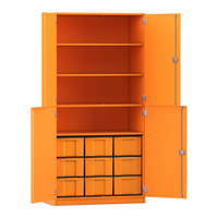 Flexeo® Schrank, 9 große Boxen, 4 Fächer, 4 Halbtüren