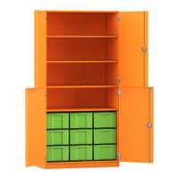 Flexeo® Schrank, 9 große Boxen, 4 Fächer, 4 Halbtüren