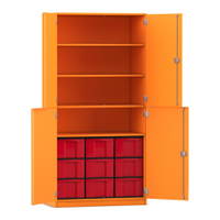 Flexeo® Schrank, 9 große Boxen, 4 Fächer, 4 Halbtüren