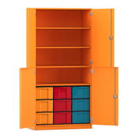 Flexeo® Schrank, 9 große Boxen, 4 Fächer, 4 Halbtüren