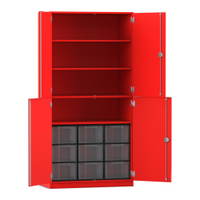 Flexeo® Schrank, 9 große Boxen, 4 Fächer, 4 Halbtüren