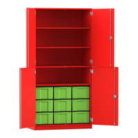 Flexeo® Schrank, 9 große Boxen, 4 Fächer, 4 Halbtüren