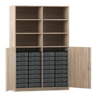 Flexeo® Schrank, 32 kleine Boxen, 6 Fächer, Mittelwand, 2 Halbtüren