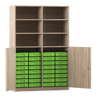 Flexeo® Schrank, 32 kleine Boxen, 6 Fächer, Mittelwand, 2 Halbtüren