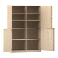 Flexeo® Schrank, 10 Fächer, Mittelwand, 4 Halbtüren, Breite 126,4 cm