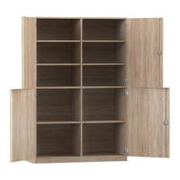 Flexeo® Schrank, 10 Fächer, Mittelwand, 4 Halbtüren, Breite 126,4 cm