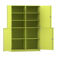 Flexeo® Schrank, 10 Fächer, Mittelwand, 4 Halbtüren, Breite 126,4 cm