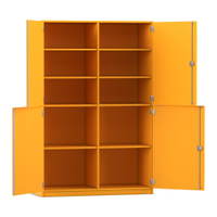 Flexeo® Schrank, 10 Fächer, Mittelwand, 4 Halbtüren, Breite 126,4 cm