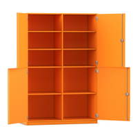 Flexeo® Schrank, 10 Fächer, Mittelwand, 4 Halbtüren, Breite 126,4 cm