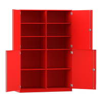 Flexeo® Schrank, 10 Fächer, Mittelwand, 4 Halbtüren, Breite 126,4 cm