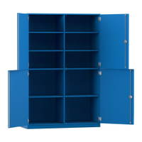 Flexeo® Schrank, 10 Fächer, Mittelwand, 4 Halbtüren, Breite 126,4 cm