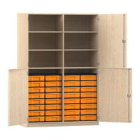 Flexeo® Schrank, 32 kleine Boxen, 6 Fächer, Mittelwand, 4 Halbtüren – Bild 38