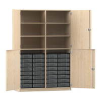 Flexeo® Schrank, 32 kleine Boxen, 6 Fächer, Mittelwand, 4 Halbtüren – Bild 43