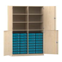 Flexeo® Schrank, 32 kleine Boxen, 6 Fächer, Mittelwand, 4 Halbtüren – Bild 47
