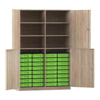 Flexeo® Schrank, 32 kleine Boxen, 6 Fächer, Mittelwand, 4 Halbtüren – Bild 183