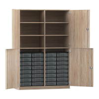 Flexeo® Schrank, 32 kleine Boxen, 6 Fächer, Mittelwand, 4 Halbtüren – Bild 212