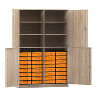 Flexeo® Schrank, 32 kleine Boxen, 6 Fächer, Mittelwand, 4 Halbtüren – Bild 222