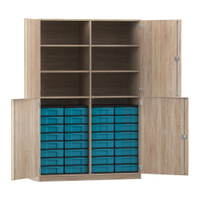 Flexeo® Schrank, 32 kleine Boxen, 6 Fächer, Mittelwand, 4 Halbtüren – Bild 194