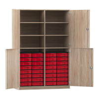 Flexeo® Schrank, 32 kleine Boxen, 6 Fächer, Mittelwand, 4 Halbtüren – Bild 191