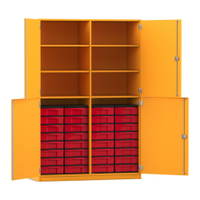 Flexeo® Schrank, 32 kleine Boxen, 6 Fächer, Mittelwand, 4 Halbtüren – Bild 255