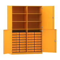 Flexeo® Schrank, 32 kleine Boxen, 6 Fächer, Mittelwand, 4 Halbtüren – Bild 288