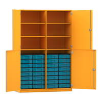 Flexeo® Schrank, 32 kleine Boxen, 6 Fächer, Mittelwand, 4 Halbtüren – Bild 270