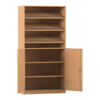 Flexeo® Schrank, 3 Schrägablagen, 4 Fächer, 2 Halbtüren