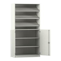 Flexeo® Schrank, 3 Schrägablagen, 4 Fächer, 2 Halbtüren