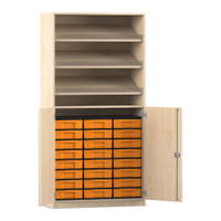 Flexeo® Schrank, 3 Schrägablagen, 24 kleine Boxen, 2 Halbtüren