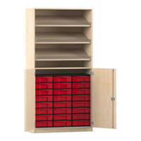 Flexeo® Schrank, 3 Schrägablagen, 24 kleine Boxen, 2 Halbtüren