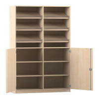 Flexeo® Schrank, 6 Schrägablagen, 8 Fächer, Mittelwand, 2 Halbtüren