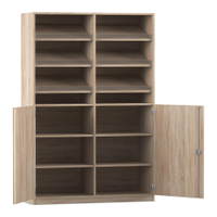 Flexeo® Schrank, 6 Schrägablagen, 8 Fächer, Mittelwand, 2 Halbtüren