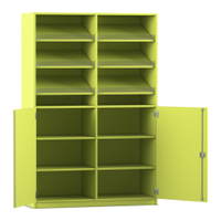Flexeo® Schrank, 6 Schrägablagen, 8 Fächer, Mittelwand, 2 Halbtüren