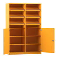 Flexeo® Schrank, 6 Schrägablagen, 8 Fächer, Mittelwand, 2 Halbtüren