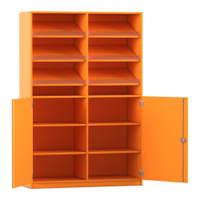 Flexeo® Schrank, 6 Schrägablagen, 8 Fächer, Mittelwand, 2 Halbtüren