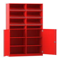 Flexeo® Schrank, 6 Schrägablagen, 8 Fächer, Mittelwand, 2 Halbtüren