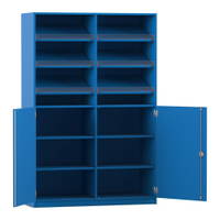 Flexeo® Schrank, 6 Schrägablagen, 8 Fächer, Mittelwand, 2 Halbtüren