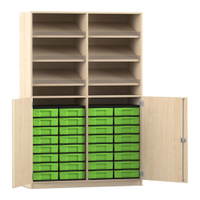 Flexeo® Schrank, 6 Schrägablagen, 32 kleine Boxen, 2 Halbtüren