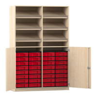 Flexeo® Schrank, 6 Schrägablagen, 32 kleine Boxen, 2 Halbtüren