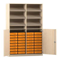 Flexeo® Schrank, 6 Schrägablagen, 32 kleine Boxen, 2 Halbtüren