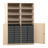 Flexeo® Schrank, 6 Schrägablagen, 32 kleine Boxen, 2 Halbtüren